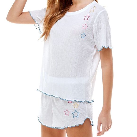 EMERSON ROAD Knitted Gauze Appliqué Tee & Short XL - Picture 3 of 11